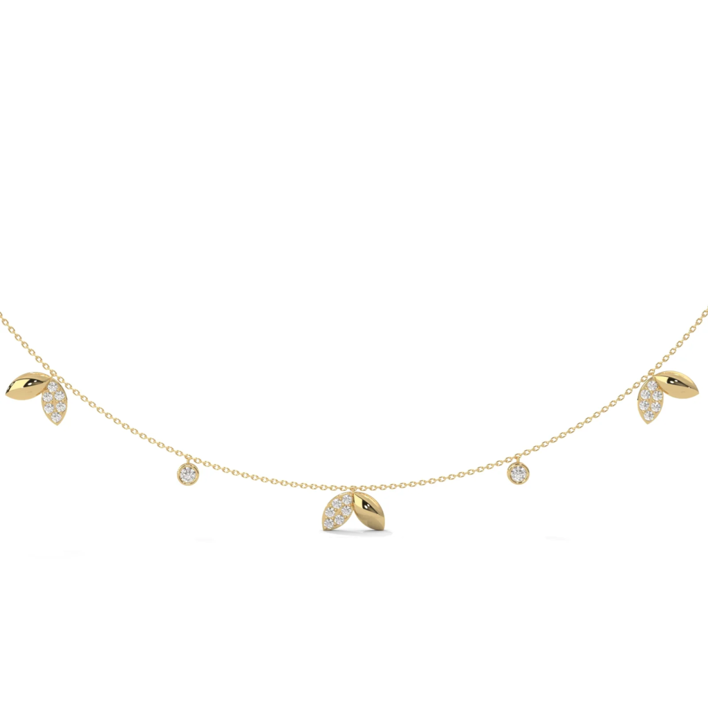 20 Best Diwali Gift Picks Heera :  Autumn Leaves Diamond Necklace