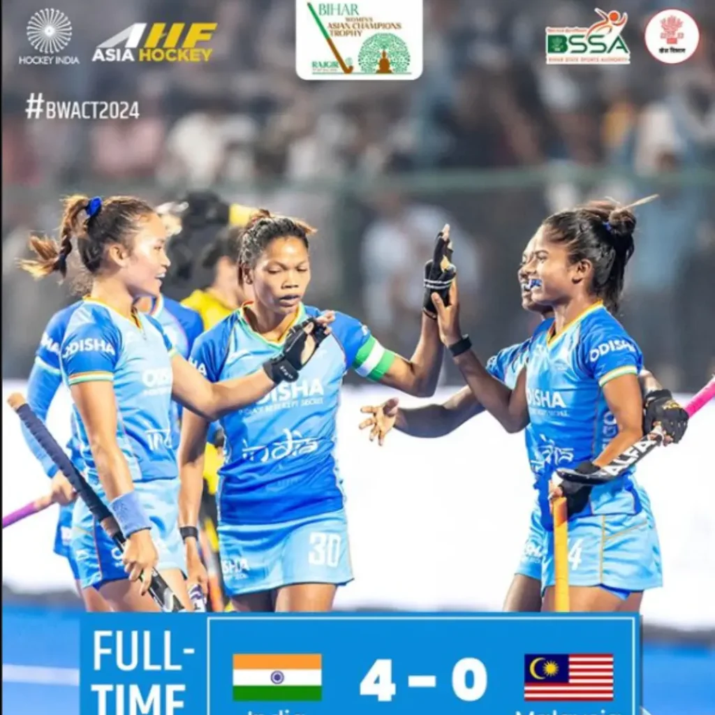  India defeated Malaysia 4-0. 